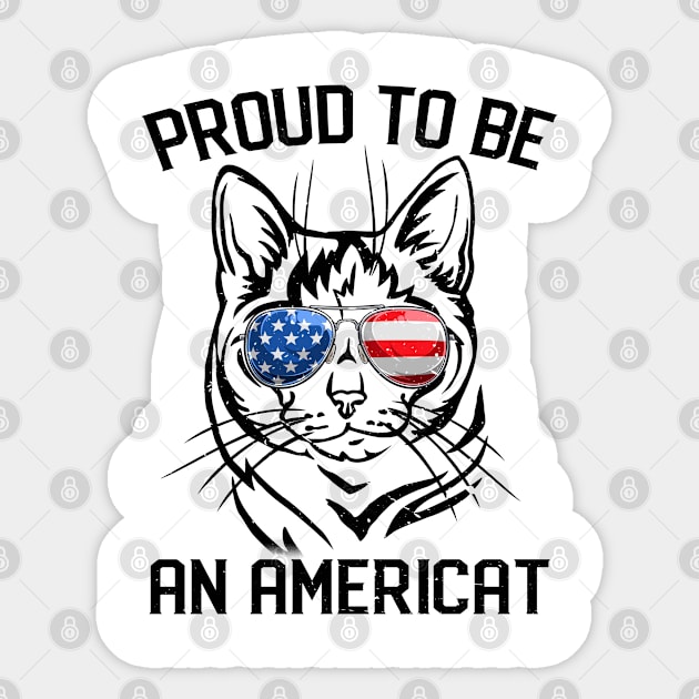 American Cat Shirt 4th Of July Proud To Be Americat Women Sticker by nikolay